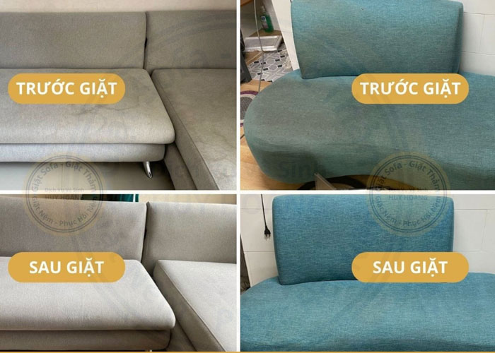 Hình ảnh ghế trước và sau khi giặt