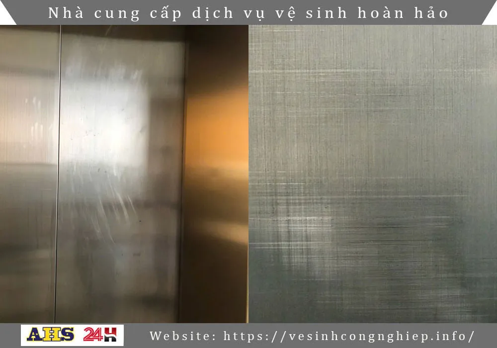 Bí mật cách đánh bóng thang máy inox sáng như gương soi 5 Thang máy bị trầy xước nặng