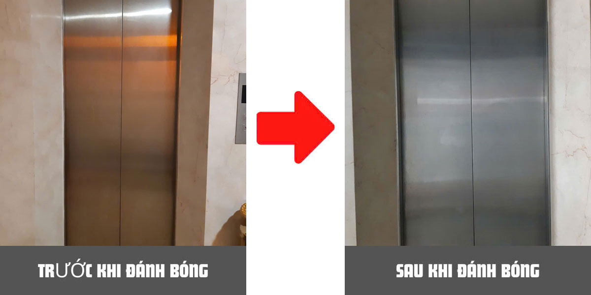 Đánh bóng thang máy inox 3 đánh bóng inox thang máy