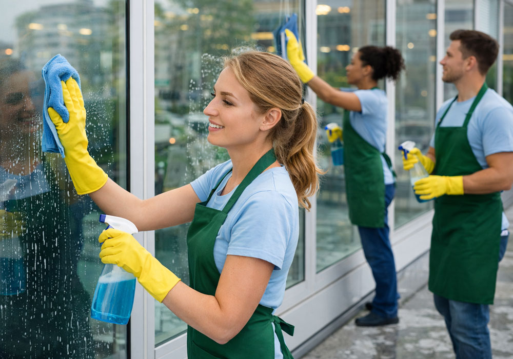 Dịch vụ vệ sinh kính 3 vệ sinh kính AHS 24H