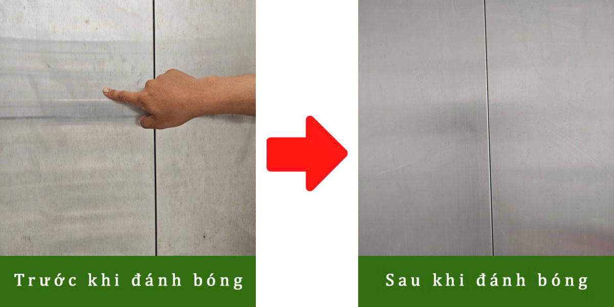 trước và sau khi đánh bóng